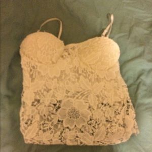 White Crochet crop top